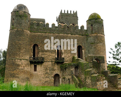 Schloss durch den Kaiser in der Fasilides Gonder Stadt in Äthiopien erbaute Royal Enclosure Stockfoto