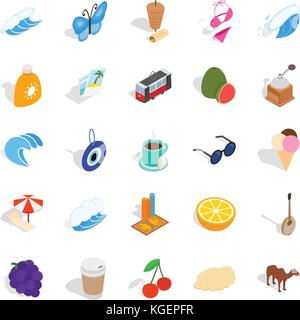 Land Türkei Symbole gesetzt, isometrische Stil Stock Vektor