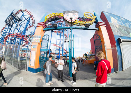 Eingang zu den Luna Park, Coney Island, Brooklyn, New York, NY, Vereinigte Staaten von Amerika. Stockfoto