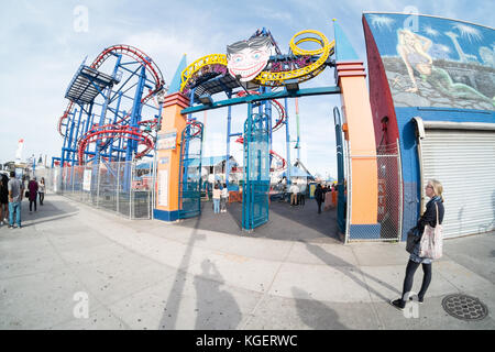 Eingang zu den Luna Park, Coney Island, Brooklyn, New York, NY, Vereinigte Staaten von Amerika. Stockfoto