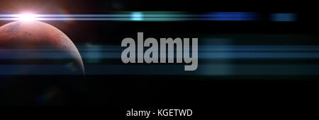 Planet Mars bei Sonnenaufgang Banner, Elemente dieses Bild sind von der Nasa ausgestattet) Stockfoto