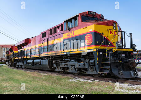 Fort Worth, TX - 11. Mai: Kansas City Southern de Mexico Eisenbahn Lokomotive in Forth Worth, Texas am 11. Mai 2017 Stockfoto