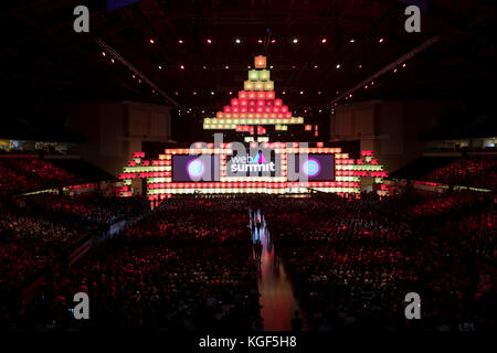 Lissabon, Portugal. 6 Nov, 2017. Im Mittelpunkt des Web Gipfel Opening Night, Kredit: Rachel Torres/Alamy leben Nachrichten Stockfoto