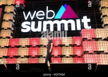 Lissabon, Portugal. 6 Nov, 2017. Paddy cosgrave am Web Gipfel Opening Night im Mittelpunkt, Kredit: rachel Torres/alamy leben Nachrichten Stockfoto