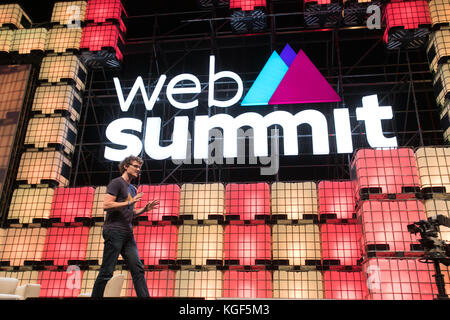 Lissabon, Portugal. 6 Nov, 2017. Paddy cosgrave am Web Gipfel Opening Night im Mittelpunkt, Kredit: rachel Torres/alamy leben Nachrichten Stockfoto