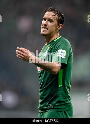 Frankfurt, Deutschland. November 2017. Bremer Max Kruse während des Bundesliga-Fußballspiels zwischen Eintracht Frankfurt und Werder Bremen in der Commerzbank Arena in Frankfurt am 3. November 2017. - KEIN DRAHTLOSER SERVICE · Credit: Thomas Eisenhuth/dpa-Zentralbild/ZB/dpa/Alamy Live News Stockfoto