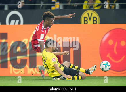 Jeremy TOLJAN (DO) im Duell gegen Kingsley COMAN l. (M), Aktion, Duels, Fussball 1. Bundesliga, 11. Spieltag, Borussia Dortmund (DO) - FC Bayern München (M) 1:3, am 04.11.2017 in Dortmund/Deutschland. |Nutzung weltweit Stockfoto