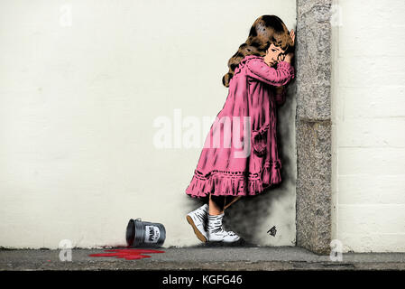 Stavanger, Norwegen, 26. Juli 2017: Graffiti an der Mauer in Stavanger, Norwegen. Stockfoto