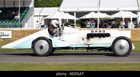 1923 Thomas spezielle 'Babs'. land Speed Record holder im April 1926 mit einer Geschwindigkeit von 171 Mph. dirven von geraint Owen in Goodwood Festival der Geschwindigkeit 2015 Stockfoto