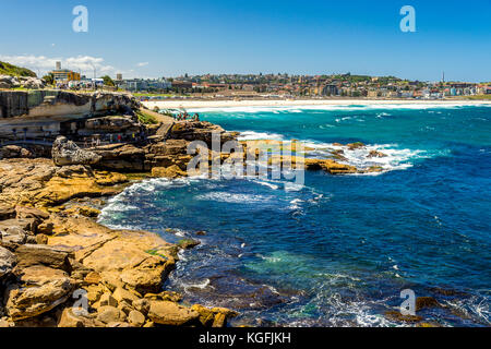 Die South Bondi Beach Strand während der 2017 Skulpturen am Meer in Sydney, NSW, Australien Stockfoto