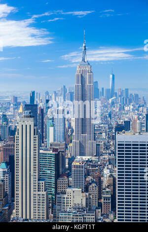 Manhattan Skyline, New York Skyline, Empire State Building, New York City, Vereinigte Staaten von Amerika, Nordamerika, USA Stockfoto