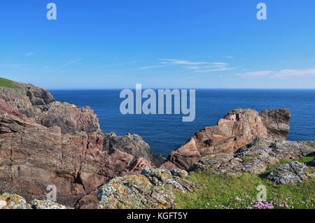 Felsige Klippen am Mull of galloway Meerblick Schottland Landschaft Stockfoto