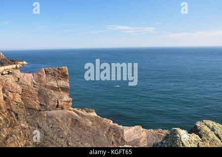 Felsige Klippen am Mull of galloway Meerblick Schottland Landschaft Stockfoto