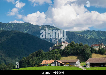 Schweiz,Kanton Freiburg,Gruyeres,Landschaft Stockfoto