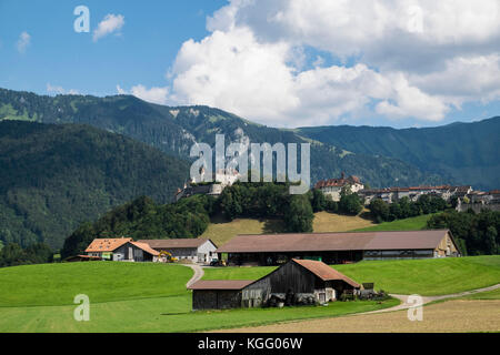 Schweiz,Kanton Freiburg,Gruyeres,Landschaft Stockfoto