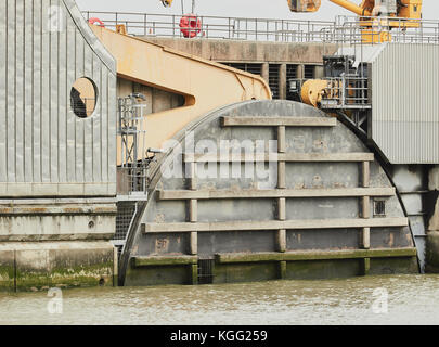 Thames Barrier, Greenwich, London, Vereinigtes Königreich Stockfoto