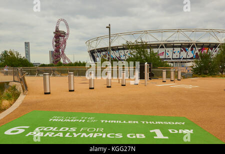 London 2012 Olympic Stadium, Arcelor Mittal Orbit, Queen Elizabeth Olympic Park, Stratford, London, Vereinigtes Königreich Stockfoto