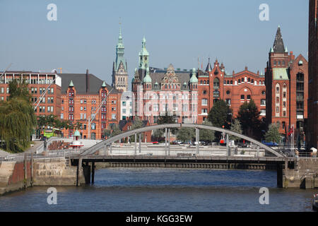 HafenCity Hall in Speicherstadt, HafenCity, hamburg, deutschland, europa I sogenanntes Hafenrathaus, Speicherstadt, HafenCity, Hamburg, Deutsch Stockfoto