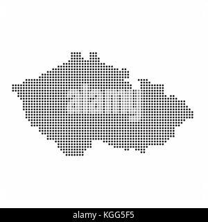 Tschechische Republik Land Karte von abstrakten halftone Dot Pattern Stock Vektor
