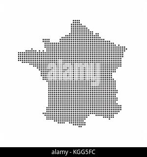 Frankreich Land Karte von abstrakten halftone Dot Pattern Stock Vektor