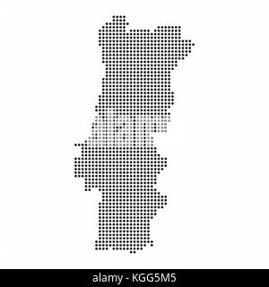 Portugal Landkarte vom Abstrakten halftone Dot Pattern Stock Vektor