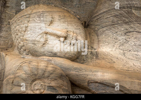 Die Gal Vihara in der Weltkulturerbe Stadt Polonnaruwa, Sri Lanka. Stockfoto