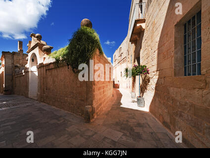 Straßen der alten Stadt Mdina (Malta) Stockfoto