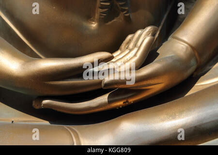 Seema Malaka Tempel Colombo Sri Lanka in der Nähe von Thai Buddha Statue Hände in Dhyana Mudra Stockfoto