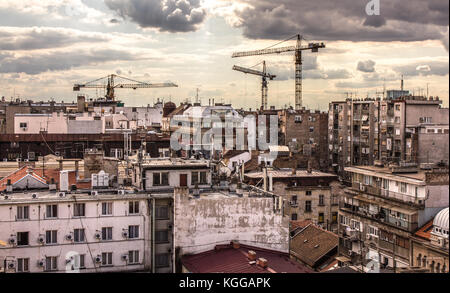 Der Bau von Gebäuden im Stadtzentrum, Belgrad, Serbien Stockfoto