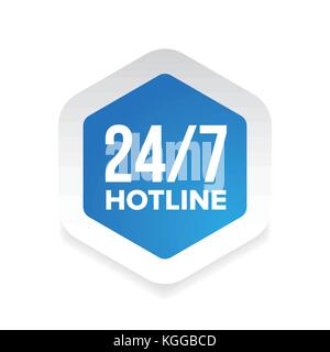 7 Tage 24 Stunden Hotline Stock Vektor