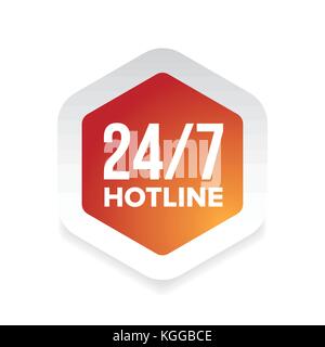 7 Tage 24 Stunden Hotline Stock Vektor