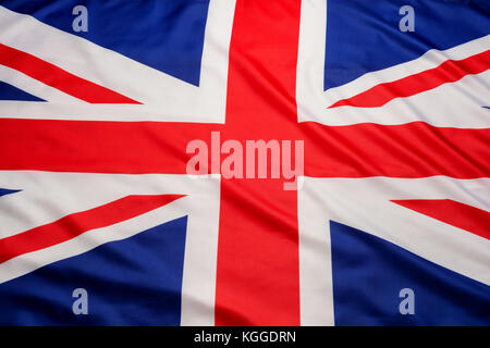 Nahaufnahme des BRITISCHEN britischen Flagge Union Jack Flagge Hintergrund Stockfoto