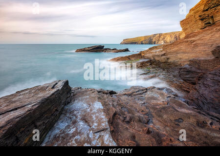 Trebarwith Strand, Cornwall, England, Vereinigtes Königreich Stockfoto