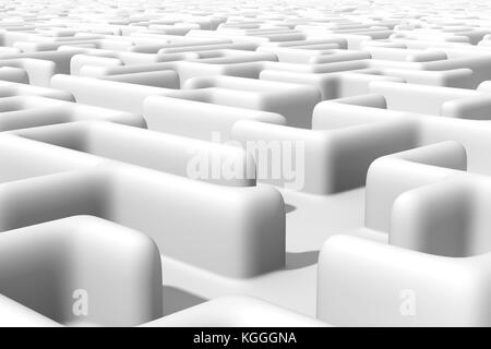 Riesige Labyrinth Struktur mit runden Wänden (3d-Abbildung) Stockfoto
