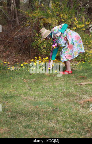 Frau im Garten Stockfoto