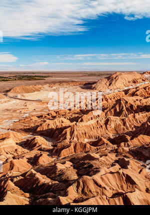 Mars Tal oder Death Valley, Erhöhte Ansicht, San Pedro de Atacama, Atacama-Wüste, Antofagasta Region, Chile Stockfoto