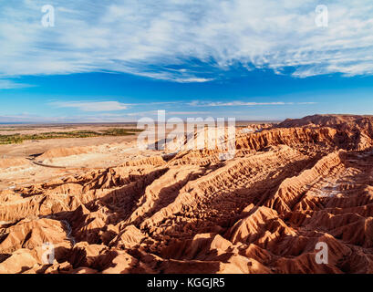 Mars Tal oder Death Valley, Erhöhte Ansicht, San Pedro de Atacama, Atacama-Wüste, Antofagasta Region, Chile Stockfoto