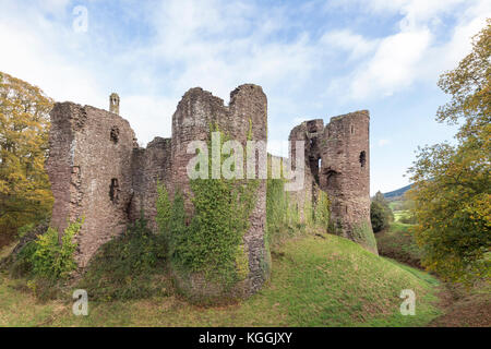 Herbst bei Grosmont Schloss, "Castell y Grysmwnt' Grosmont, Monmouthshire, Wales, Großbritannien Stockfoto