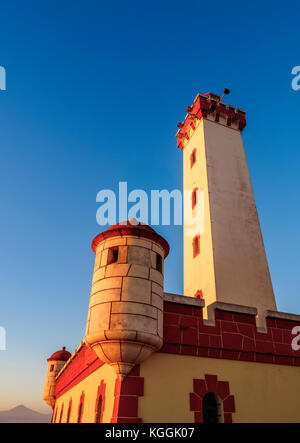 Leuchtturm bei Sonnenuntergang, la Serena und coquimbo Region, Chile Stockfoto