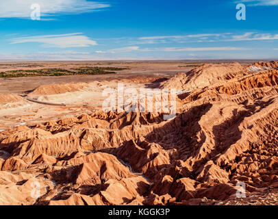 Mars Tal oder Death Valley, Erhöhte Ansicht, San Pedro de Atacama, Atacama-Wüste, Antofagasta Region, Chile Stockfoto