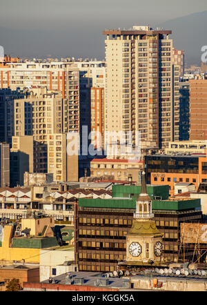 Stadtbild vom Santa Lucia Hill, Santiago, Chile Stockfoto