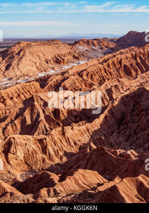 Mars Tal oder Death Valley, Erhöhte Ansicht, San Pedro de Atacama, Atacama-Wüste, Antofagasta Region, Chile Stockfoto