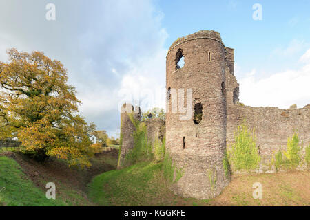 Herbst bei Grosmont Schloss, "Castell y Grysmwnt' Grosmont, Monmouthshire, Wales, Großbritannien Stockfoto