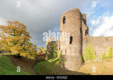 Herbst bei Grosmont Schloss, "Castell y Grysmwnt' Grosmont, Monmouthshire, Wales, Großbritannien Stockfoto