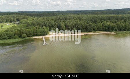 Plateliai See Litauen Antenne drone Ansicht von oben Stockfoto