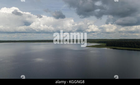 Plateliai See Litauen Antenne drone Ansicht von oben Stockfoto