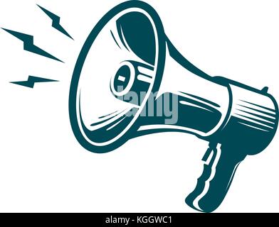Megaphon, Lautsprechersymbol. Werbung, Marketing, Nachrichtenkonzept. Vektorabbildung Stock Vektor