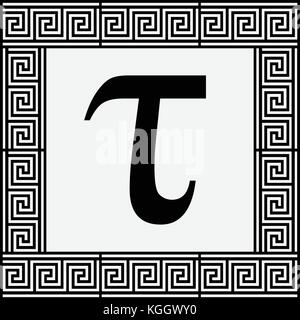 Tau griechischen Buchstaben Symbol, tau Symbol in der griechischen Antike Rahmen, Vector Illustration. Stock Vektor