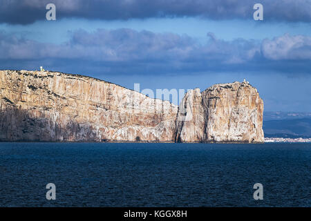 Weiße Klippen, Maristella, Capo Caccia, Sardinien, Italien. Stockfoto