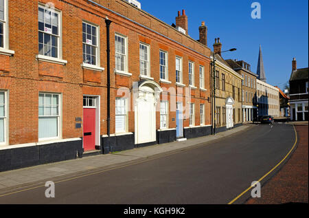 Georgianischen und viktorianischen Stil Gebäude, Dienstag Marktplatz street scene, King's Lynn, Norfolk, England Stockfoto